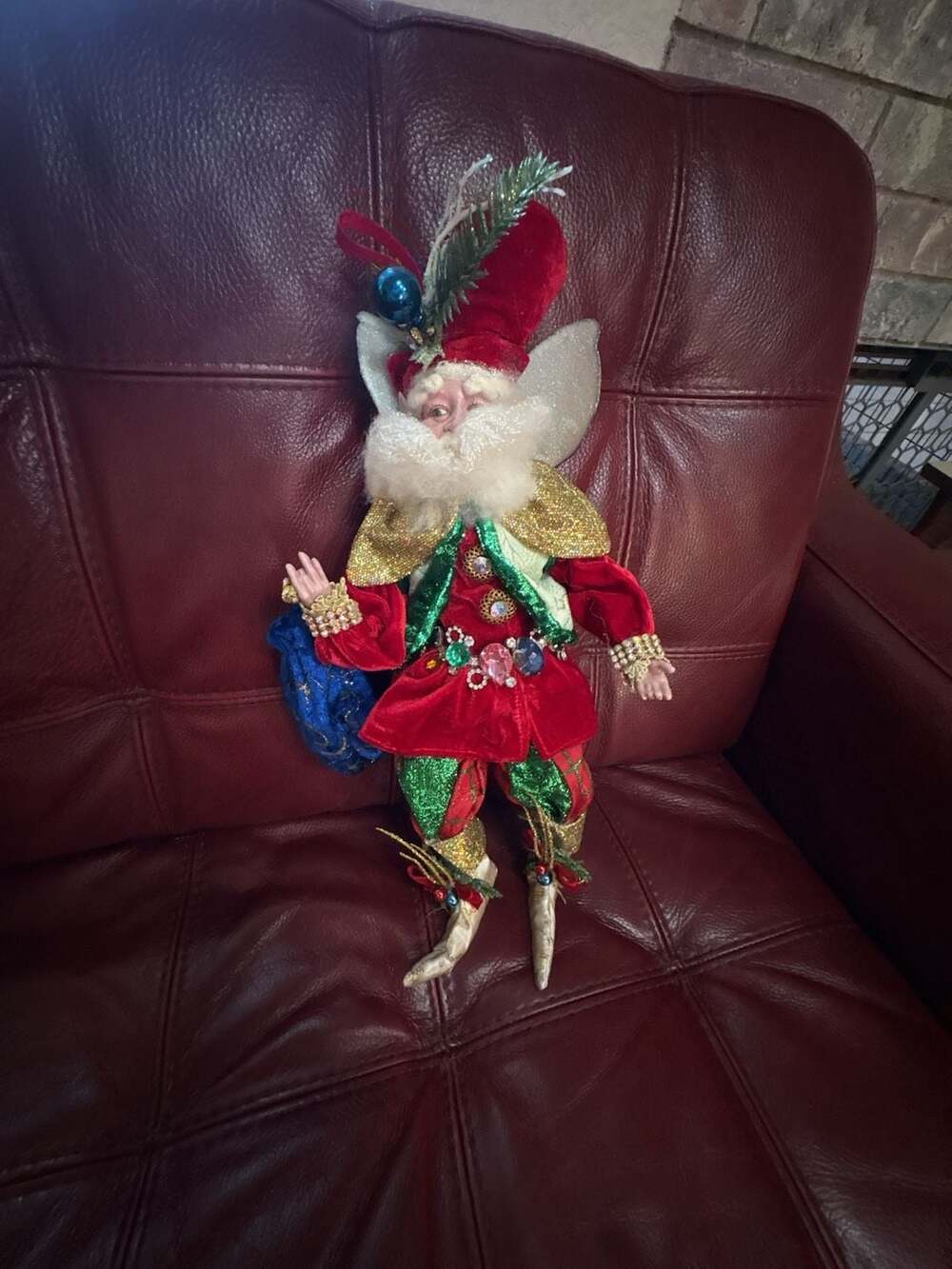 Mark Roberts Christmas Fairy Figurine Red Green Velvet Collectible